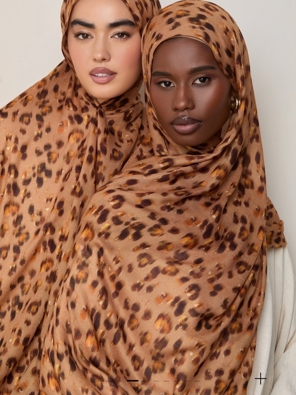 Leopard-Print Hijab Scarf in Warm Brown